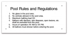 Baldwin County, Alabama Pool Rules Sign
