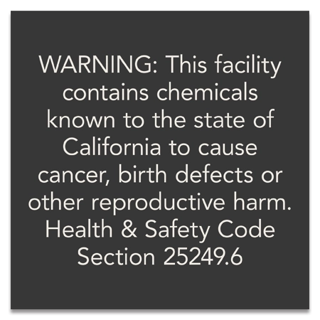 Chemical Warning Sign - CA Compliant