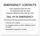 Connecticut Emergency Contacts Pool Sign