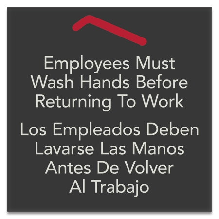 Employees Must Wash Hands Sign w/Spanish