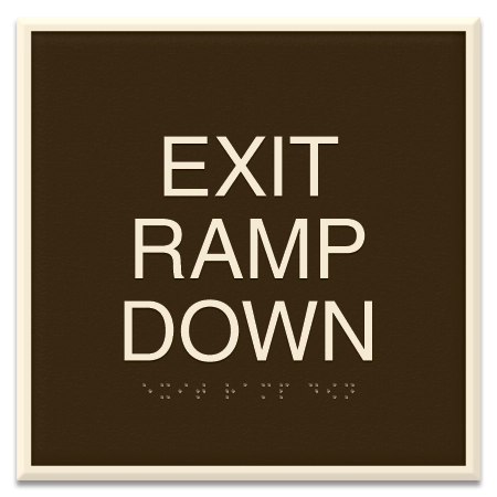 "Exit Ramp Down" Egress Sign - CA Compliant