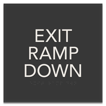 Exit Ramp Down Egress Sign - CA Compliant