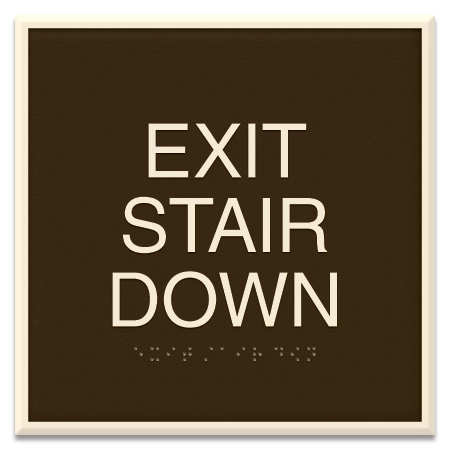 "Exit Stair Down" Egress Sign - CA Compliant