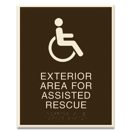 Exterior Area for Assisted Rescue Sign - ISA Symbol