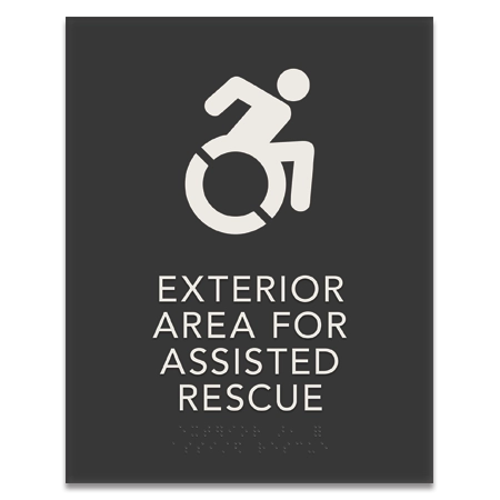 Exterior Area for Assisted Rescue Sign w/Dynamic ISA Symbol