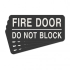 Fire Door - Do Not Block Label - 4 Pack