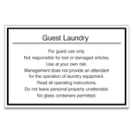 Guest Laundry Rules Sign