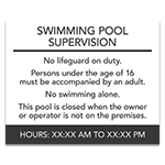 Guest Room Pool Supervision Sign - NJ Compliant