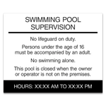 Guest Room Pool Supervision Sign - NJ Compliant