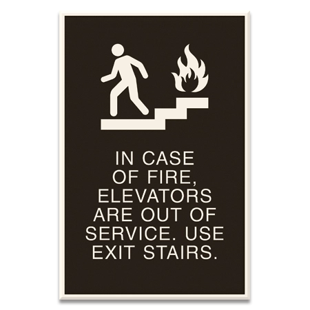 In Case of Fire, Elevators Are Out of Service... w/No Braille