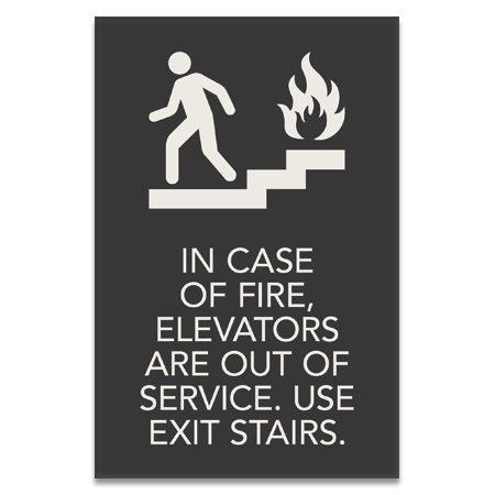 In Case of Fire, Elevators Are Out of Service... w/No Braille