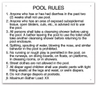 Indiana Pool Rules Sign