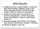 Indiana Spa Rules Sign