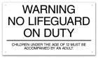 Iowa No Lifeguard On Duty Sign