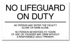 Kentucky No Lifeguard On Duty Sign