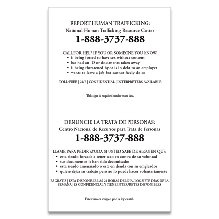 Maryland Large Human Trafficking Notice - Celtec