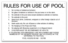 Mobile County, Alabama Pool Rules Sign