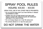Montana Spray Pool Rules Sign