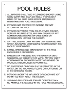 Nevada Pool Rules Sign