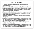 New Hampshire Pool Rules Sign