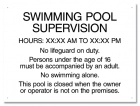 New Jersey Swimming Pool Supervision Sign