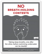 New York City No Breath-Holding Contests Sign