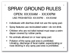 New York City Spray Ground Rules Sign