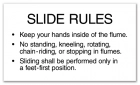New York City White-Water Slide Rules Sign