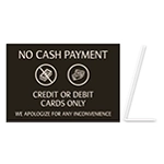 No Cash Payment - Easel Sign