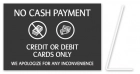 No Cash Payment - Easel Sign