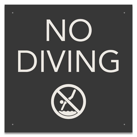 No Diving Sign