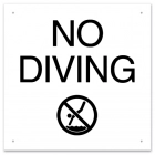 No Diving Sign with Symbol