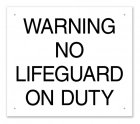 North Carolina No Lifeguard Sign for Wading Pools