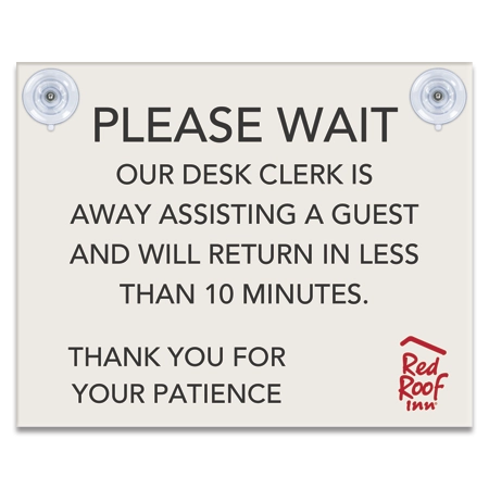 PLEASE WAIT... Sign w/Suction Cups