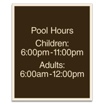 Pool Hours Sign