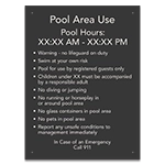 Pool Hours Sign