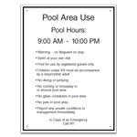 Pool Hours Sign