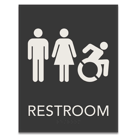 Restroom Sign w/Unisex & Dynamic ISA Symbols