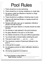 South Carolina Pool Rules Sign