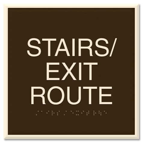 "Stairs/Exit Route" Egress Sign - CA Compliant