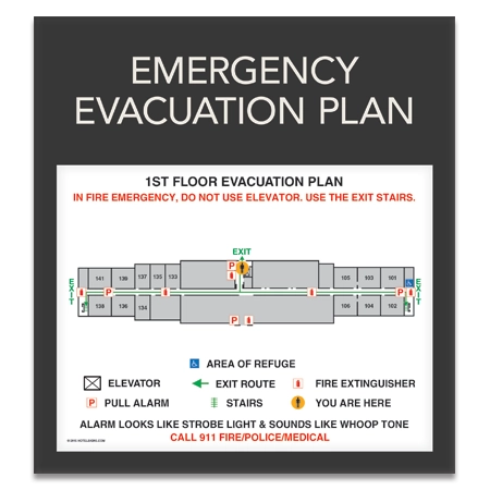 Standard Entrance Evacuation Plans - CA Compliant