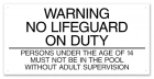 Texas No Lifeguard Pool Sign