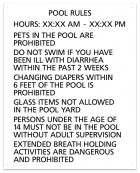 Texas Pool Rules Sign