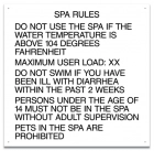 Texas Spa Rules Pool Sign