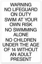 Virginia No Lifeguard Sign