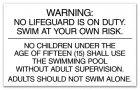 Washington DC No Lifeguard Pool Rules Sign