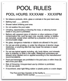 Washington DC Pool Rules with Hours Sign