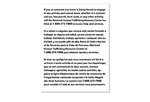 Human Trafficking Signs