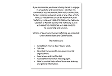 Human Trafficking Signs