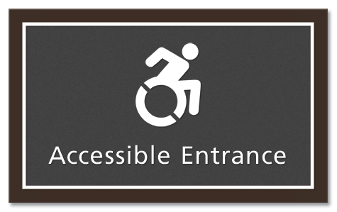 Accessible Entrance Sign w/Dynamic ISA Symbol